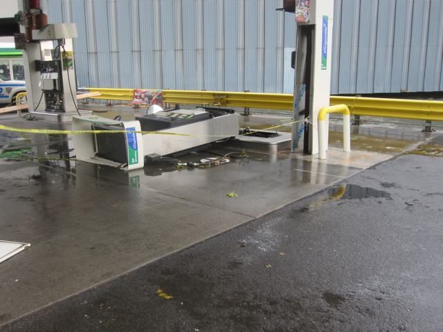 Gas pump knocked over at 23rd and FDR 